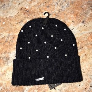 Karl Lagerfeld pearl beanie